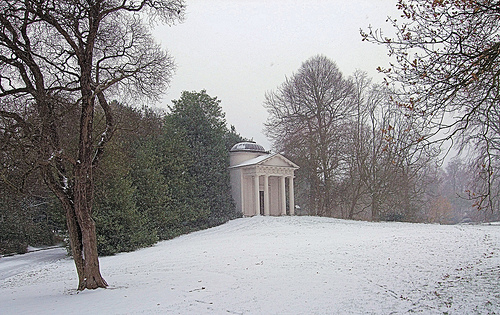 Temple of Bellona Kew Garden Winter London