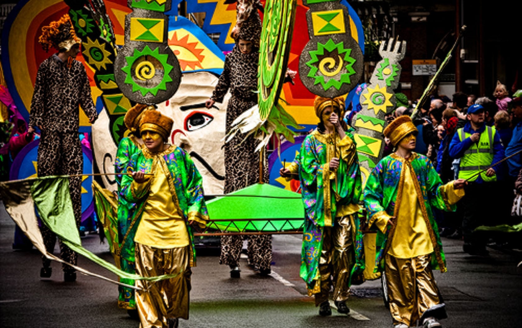 The lively and colorful St. Patrick's Day Parade in London - a fun annual event!
