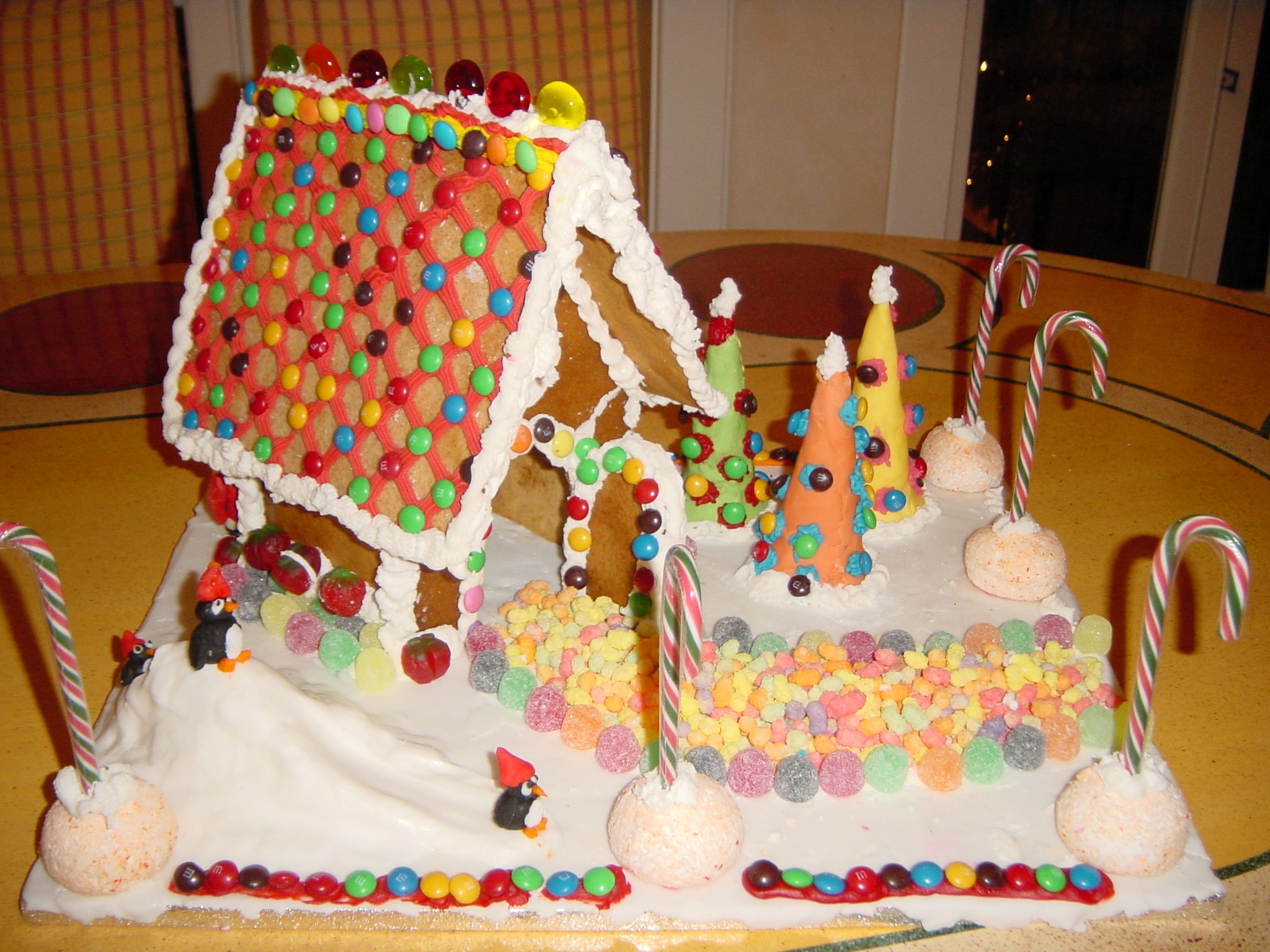 gingerbread house cone trees