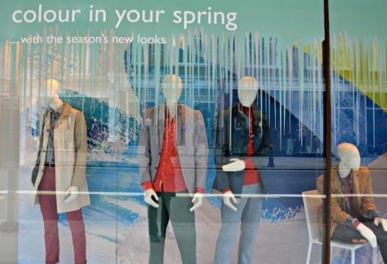 Cheery Spring Windows at Peter Jones in Chelsea