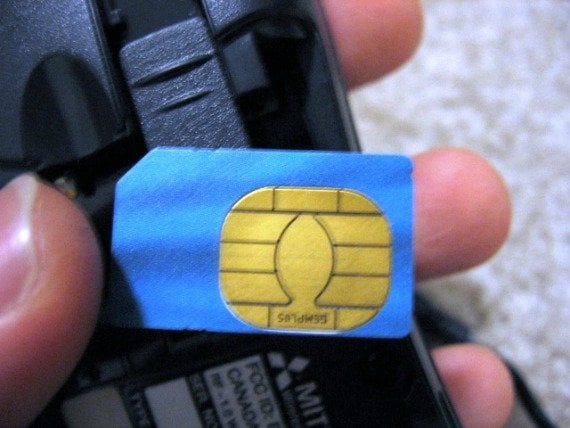 A SIM card up close. 