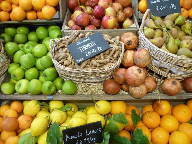 Fruit and vegetables in Westbourne Grove shop