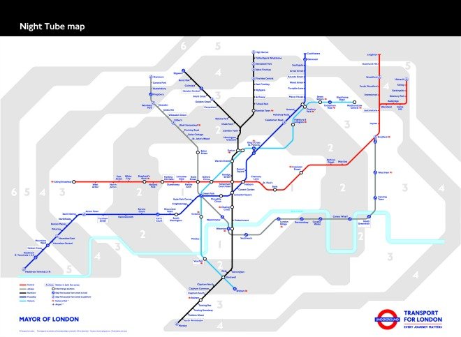 Night Tube Map