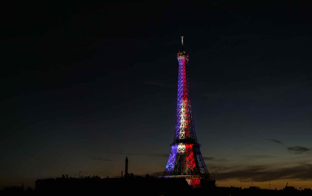 Eiffel Tower with French Flag Bastille Day