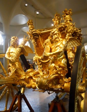 Royal Mews Buckingham Palace London Gold State Coach Statues