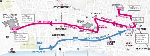 Lord Mayor's Show 2012 Map
