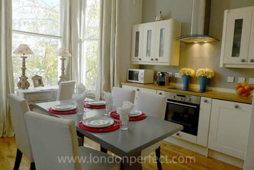 London Perfect Balfour Vacation Rental Chelsea Dining Area