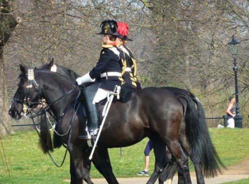 Beautiful Spring Day in Hyde Park Watching Household Cavalry