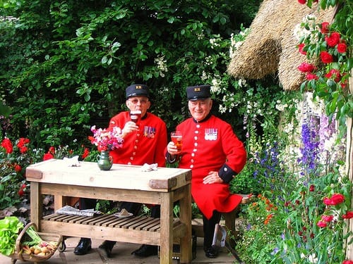 Chelsea Pensioners at the Chelsea Flower Show London 2013