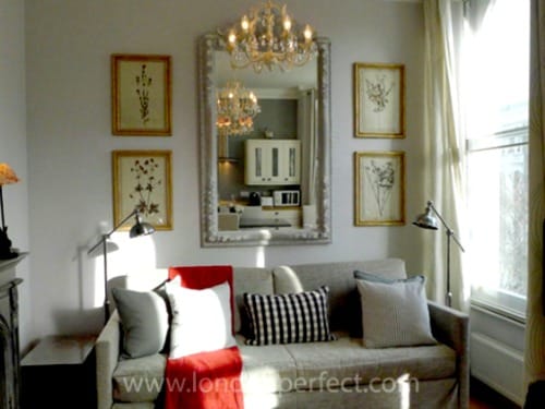 London Perfect Balfour Living Room with Comfortable Grey Sofa