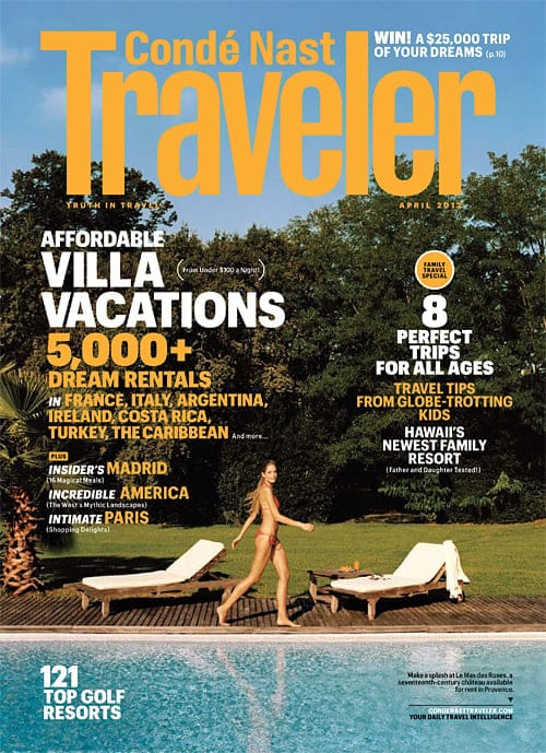 Conde Nast Traveler April 2012 Issue Villa Vacations London Pefect