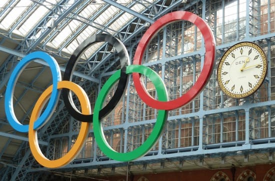 London 2012 Olympic Rings St Pancras train station