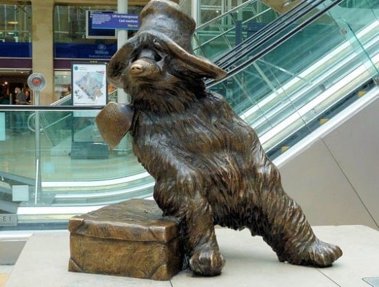 See the Paddington Bear Statue in Paddington Station in London