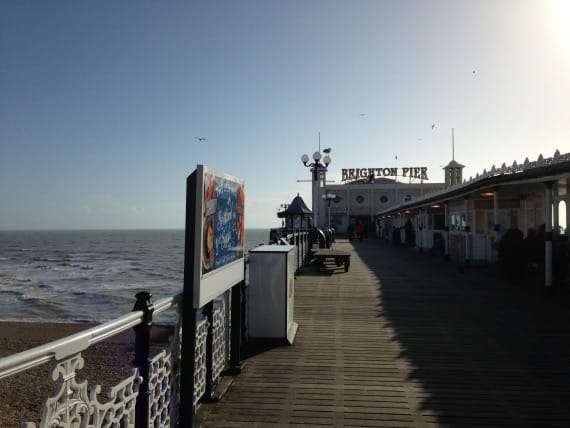 Take a stroll in the sunshine on the Brighton Pier