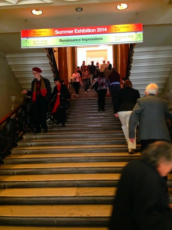 Inside the Royal Academy. And yes that is a man in a beret!