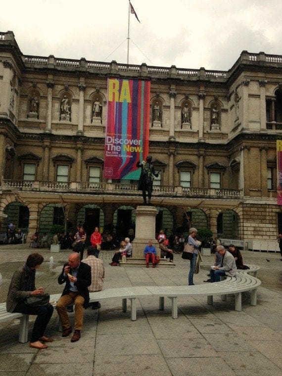 Outside the Royal Academy