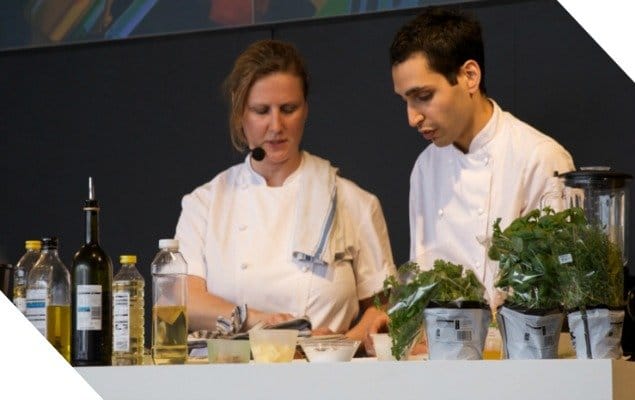 Watch top chefs perform cookery demonstrations. 