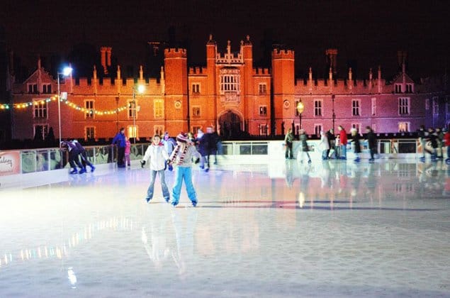 The Hampton Court Palace Ice Rink with the famous and magical West Front façade as a backdrop for skating. This year the ice rink will open on Saturday 2 December 2006 for six weeks.