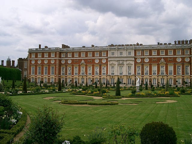 The beautiful 17th-century gardens at Hampton Court. 