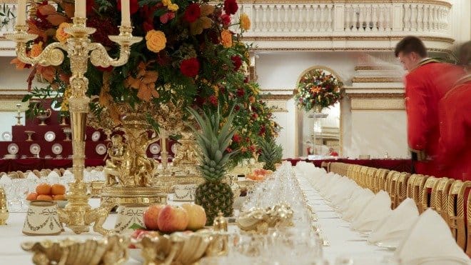 The Ballroom at Buckingham Palace set up for a State Banquet. Royal Collection Trust (c) Her Majesty Queen Elizabeth II, 2015 