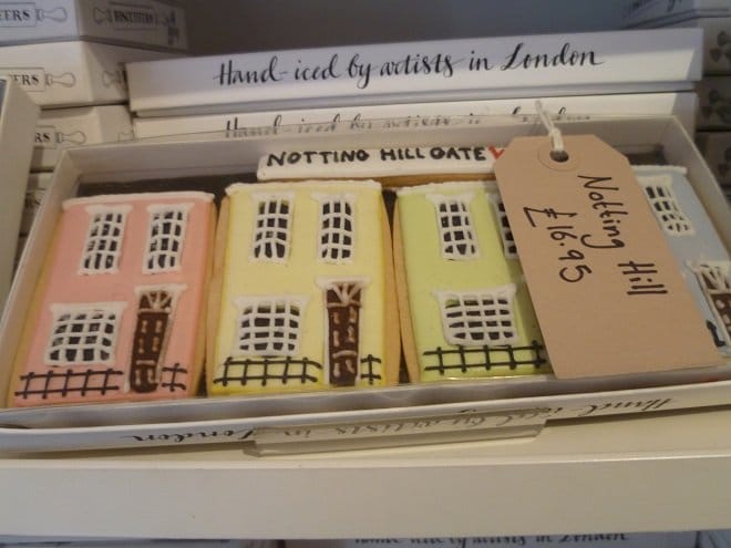 biscuits in the shape of Notting Hill houses