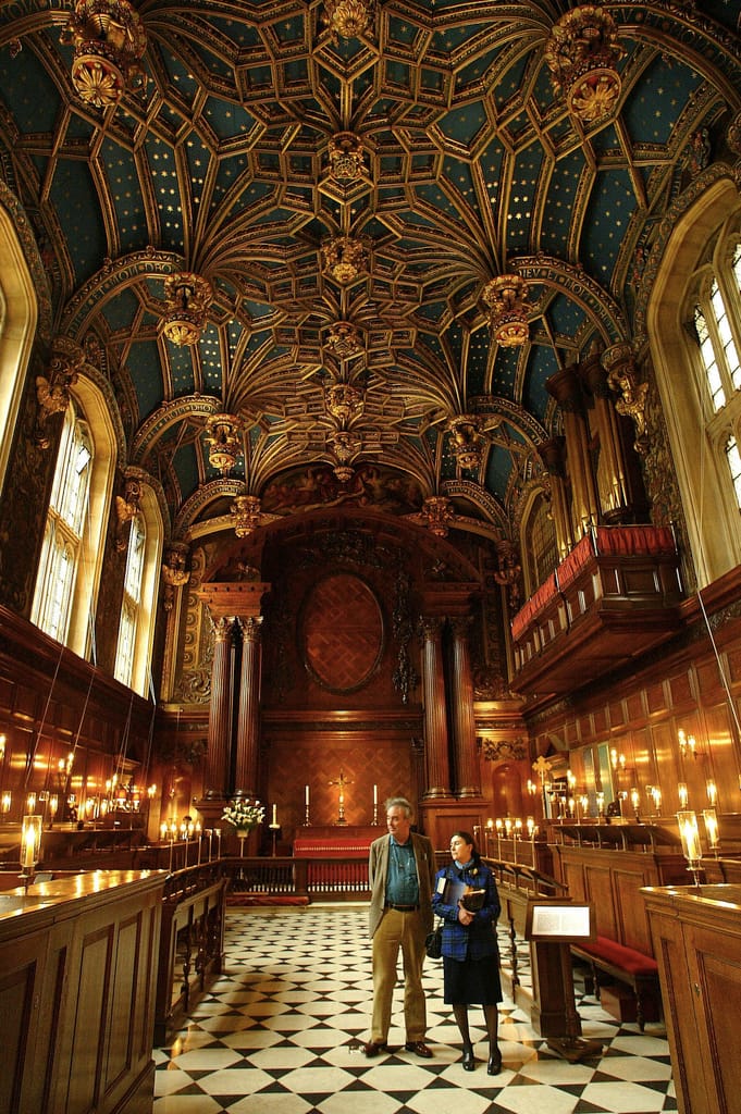 The Chapel Royal at Hampton Court Palace has been in continuous use for over 450 years. The magnificant vaulted ceiling was installed by Henry VIII in 1535-6. Credit: Richard Lea-Hair/HRP/newsteam.co.uk