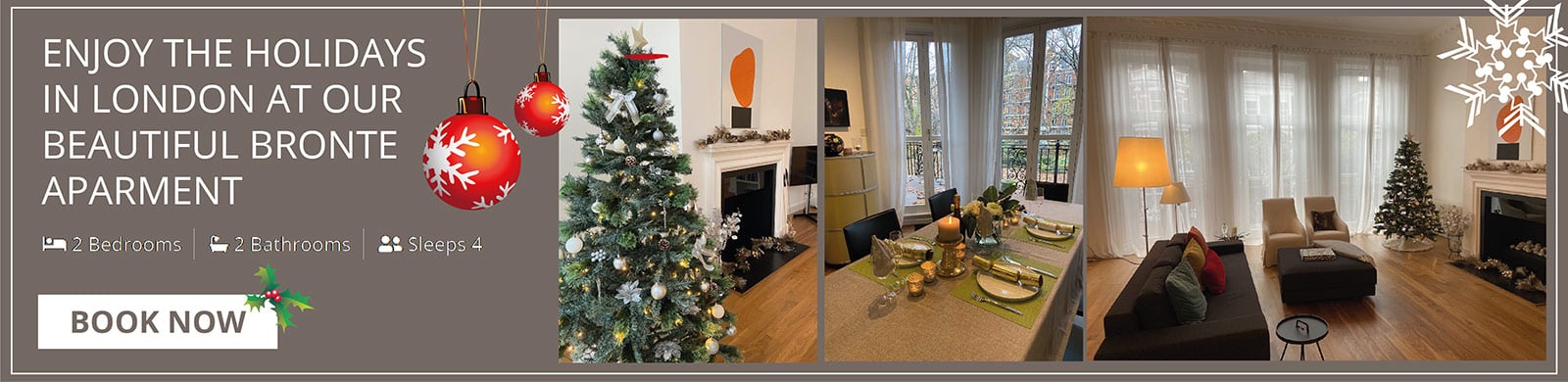 Enjoy the holidays in London at our beautiful Bronte aparment